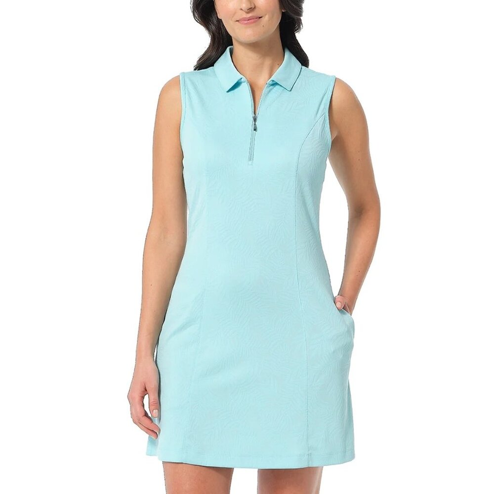 Greg Norman M Dress Sporty Mini Sleeveless Palm Texture Preppy Athleisure Tennis